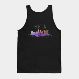 Boston Watercolor skyline Tank Top